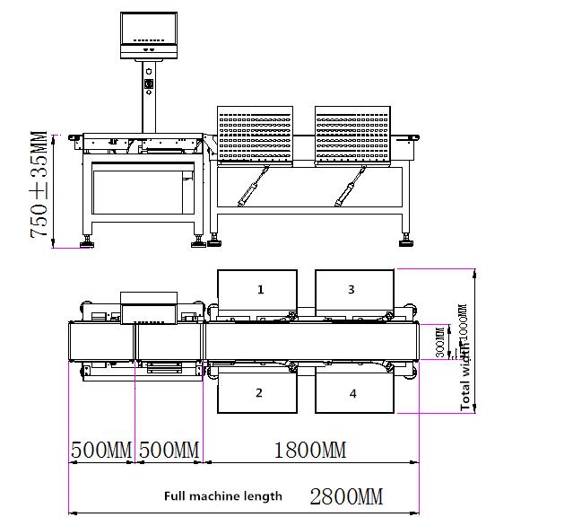 VC-M4 4grade Weight Sorting Machine