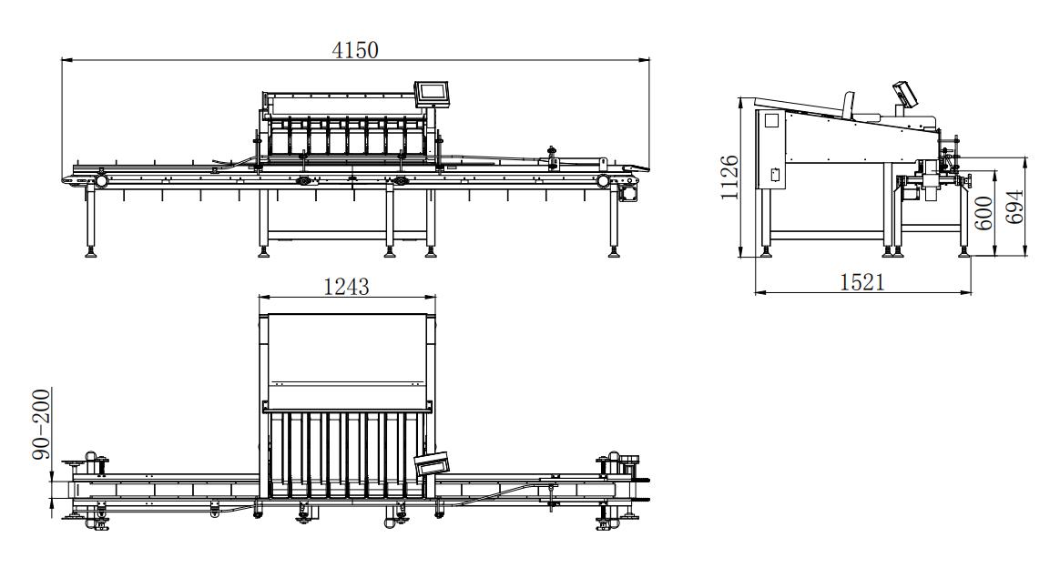 automatic fruit sorting and grading machine