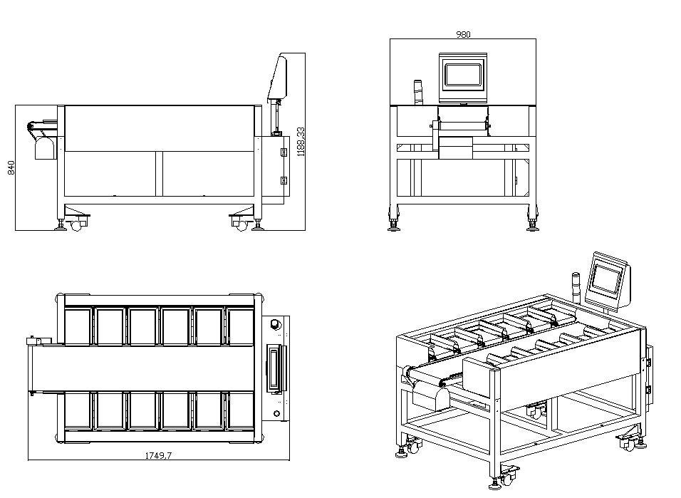 12 chanels automatic counterweight multihead weigher