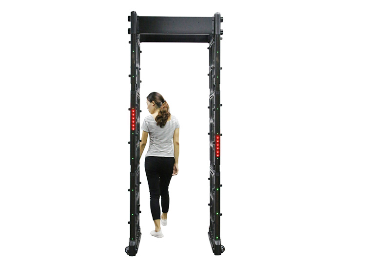 Portable fold door frame walk through metal detector